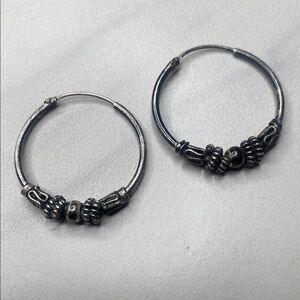 Bali Sterling Silver Hoop Earrings‎